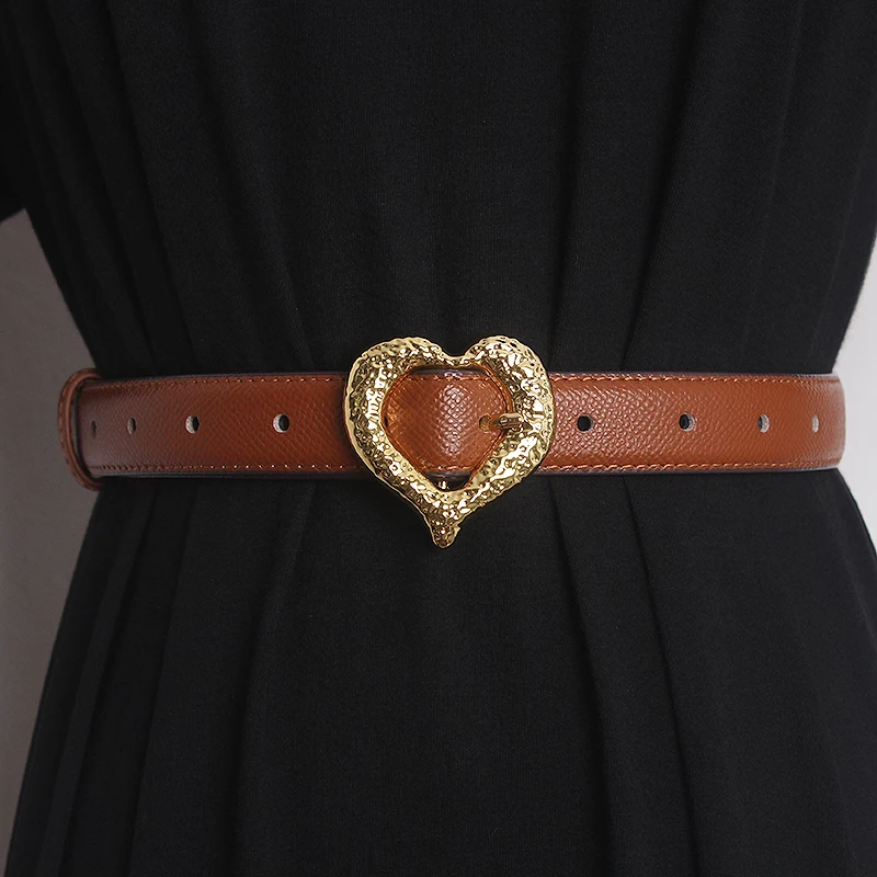 المرأة المدرج موضة القلب مشبك جلد طبيعي فستان Cummerbunds الكورسيهات حزام أحزمة الديكور حزام عريض TB388