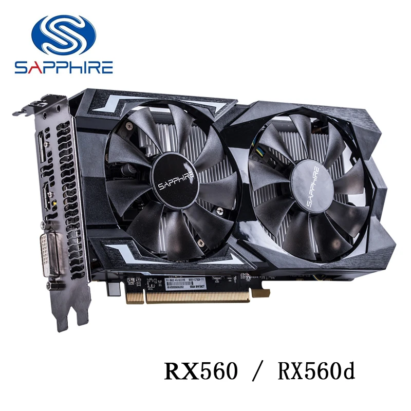 

SAPPHIRE RX560 4GB GDDR5 Video Card for AMD RX 500 Graphics Cards rx560 d VGA RX 560 4G RX560D DP HDMI DVI 7000MHz 896 1024 Used