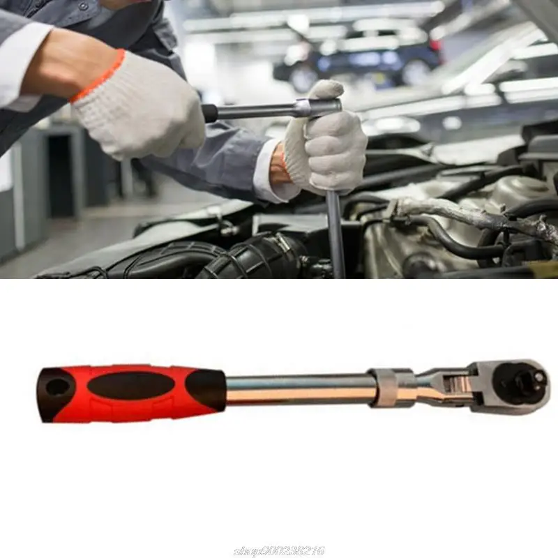 72-Tooth Extendable Flex-Head Ratchet Wrench 1/4 3/8 & 1/2-Inch Drives Carbon Steel Auto Mechanics/Confined AG09 21 Dropship