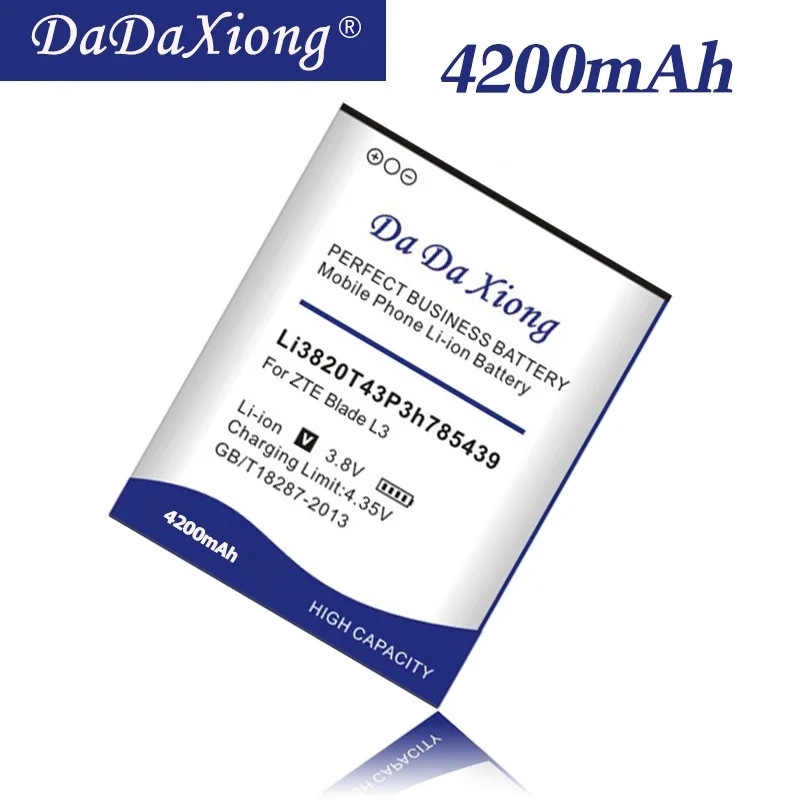 

DaDaXiong 4200mAh LI3820T43P3H785439 For ZTE Blade L3 Mobile Phone Battery