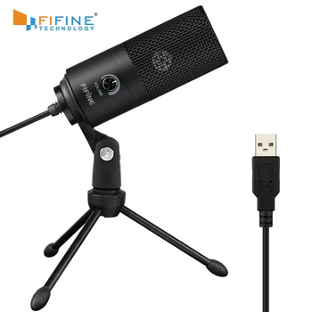 Fifine Metal USB Condenser Recording Microphone Laptop Windows Cardioid Studio Recording Vocal, Video-K669