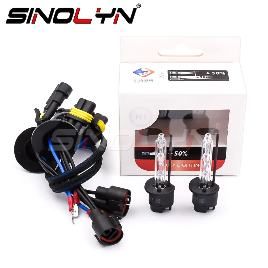 Sinolyn H1 H7 D2S 9005 9006 H11 35W For Yeaky Xenon Premium Lamp 4500K 5500K 6500K Headlight Projector Lens Bulbs Accessories