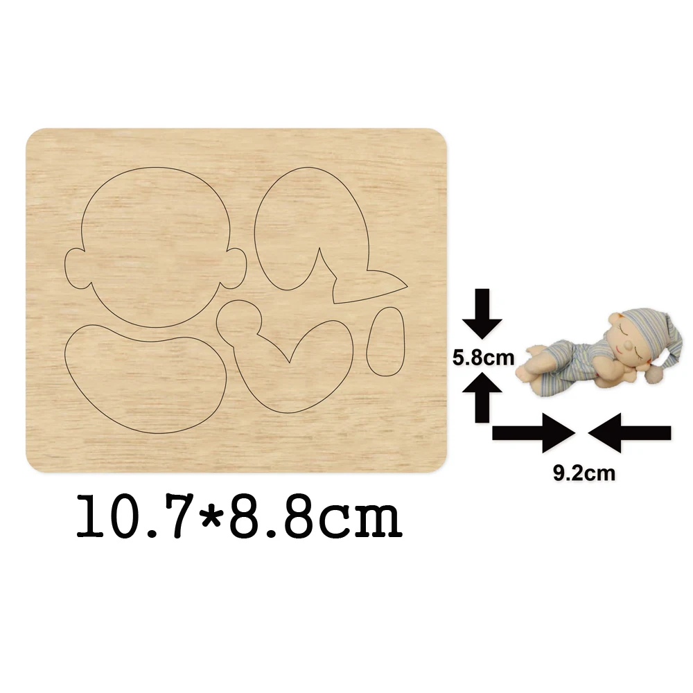 Cute Sleeping Baby Cutting Die New Die Cut &Wooden Dies Suitable for Common Die Cutting Machines on the Market Christmas Jewelry