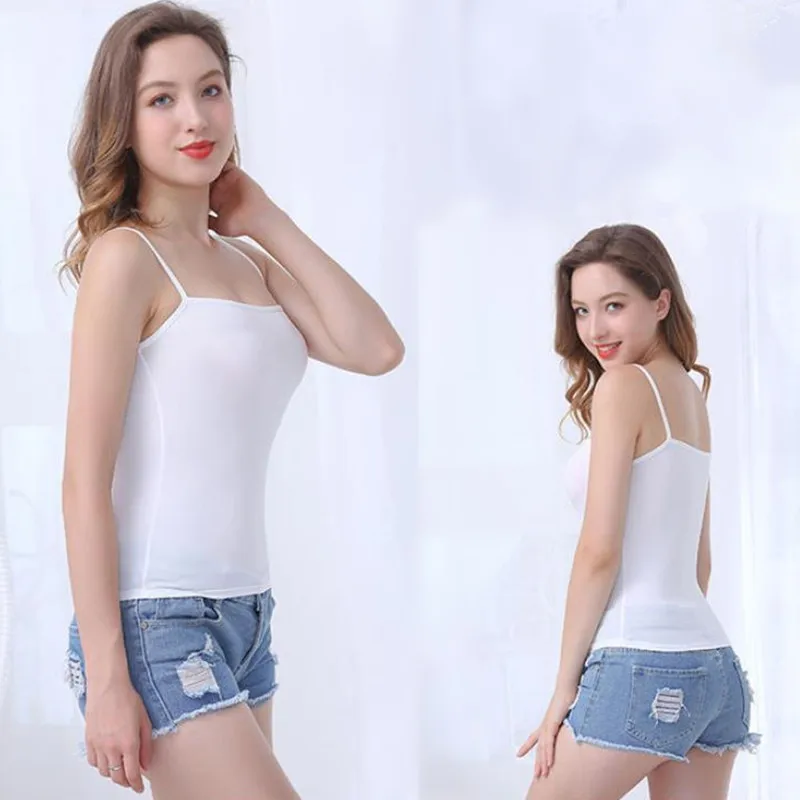 

Spring Summer Fashion Women Sexy Lower Neck Backless Camis Top Tanks Student Girl Bottoming Shirt Camisole Lady Party Gift