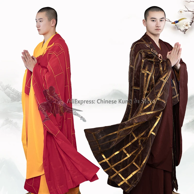 

Shaolin Buddhist Monk Uniform Kesa Cassock Robe Meditation Wushu Kung fu Suits High Quality and Beautiful