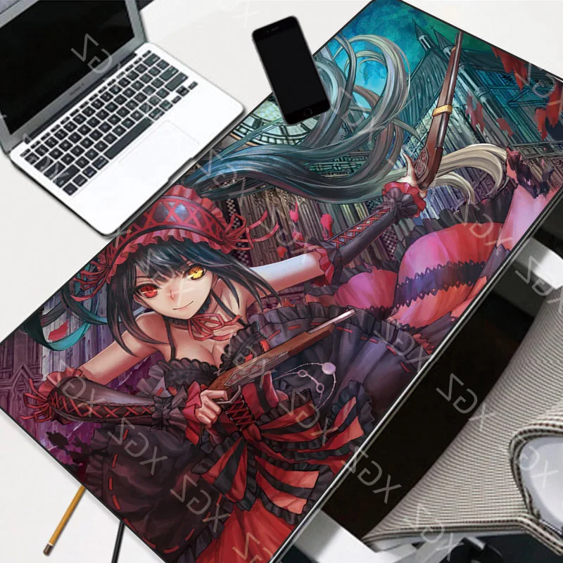 XGZ Popular Anime Girl Mouse Pad Large Gaming Attachment Lock Edge Mouse Mat Keyboard computer Desks Mat Gamer Mousepad XXL