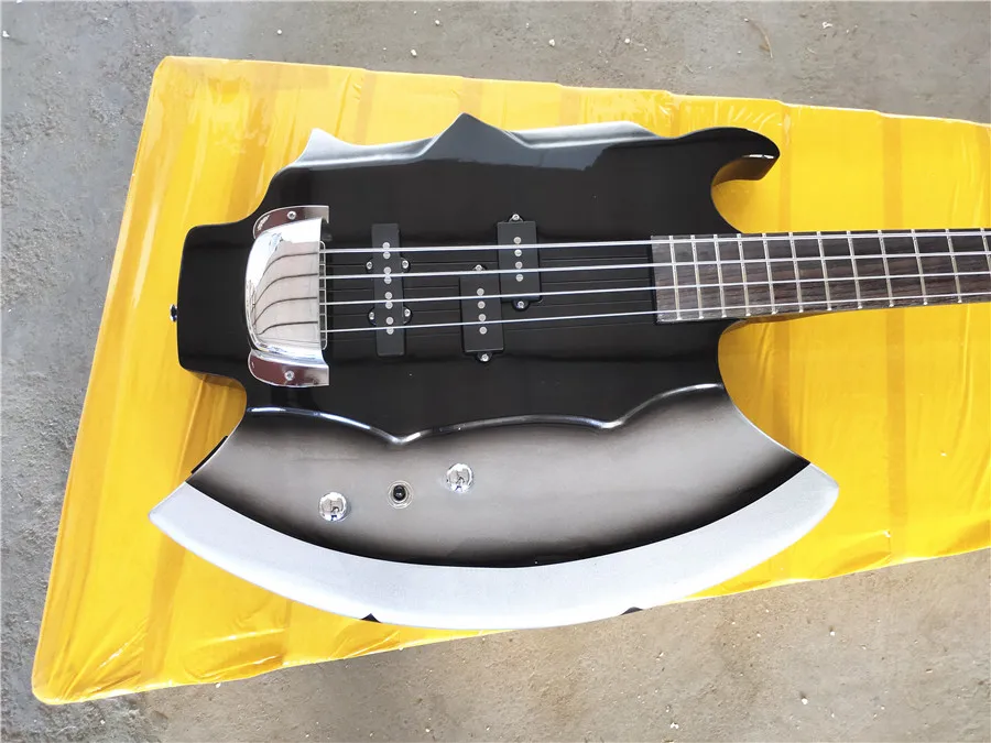 HOT!2022 wholesale Custom 4-String Bass Guitar with Axe Signiture and Shape,free shipping