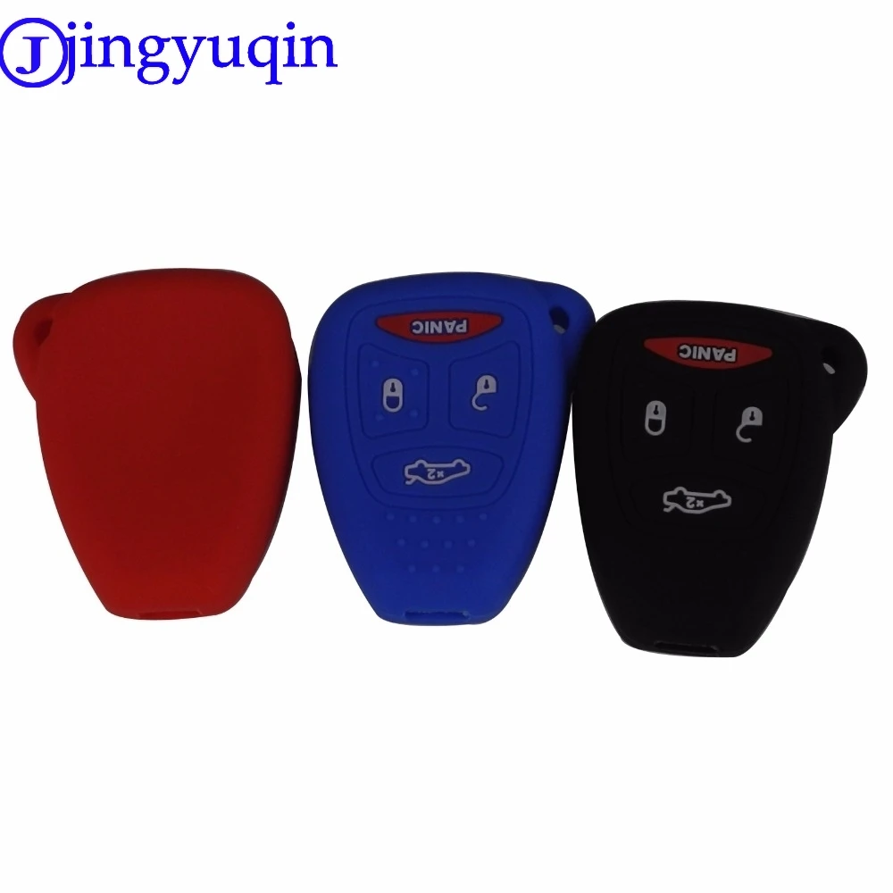 Jingyuqin Silikon 4 Tasten Remote Key Case Abdeckung für Dodge Ladegerät Durango Magnum Chrysler 300 Espe Jeep Commander Grand