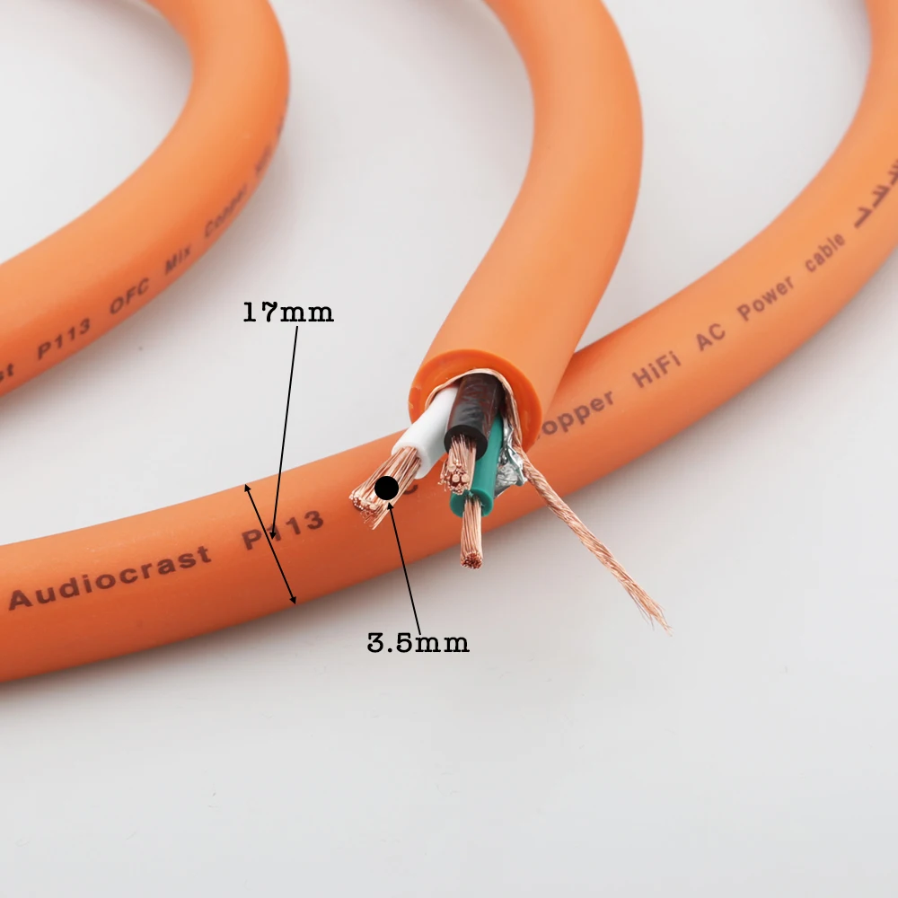 

Audiocrast P113 5N OFC copper audio power cable HiFi audio power wire,AC supply power line