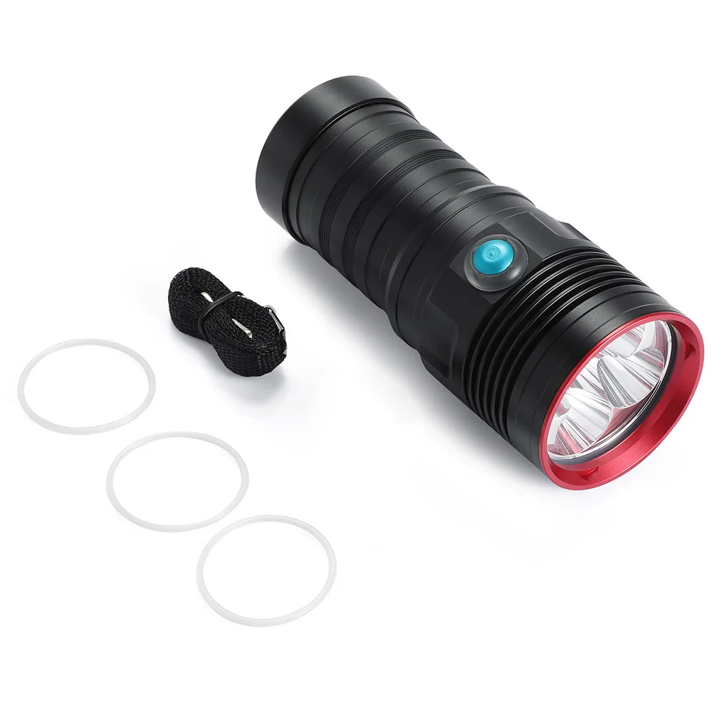 写真撮影用の水中懐中電灯,5ダイオード,200mダイビングライト,魚用の懐中電灯ハンドル