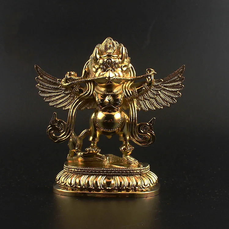 Garuda Buddhist Statue - Handmade Copper Alloy Figurine of the Golden Winged Bird, Protector Deity