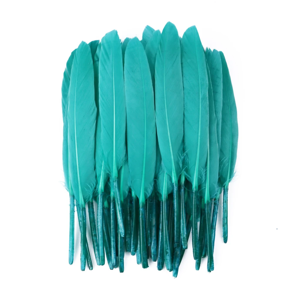 10-15CM Natural Goose Feathers for Crafts 50pcs  Jewelry Accessories Decoration Dyed Plumes Mint green Decor Wholesale