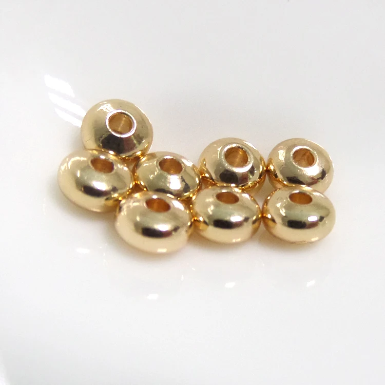 JFE33 Wholesale 100pcs 3.5mm ,4mm ,5mm,6mm Gold Electroplated Round Spacer Beads For Fashion DIY Jewelry Making Findings