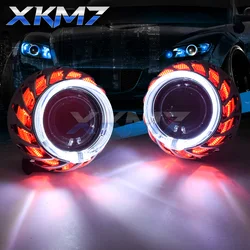 Turbine LED Angel Eyes Bi-xenon Lens Dual Halo Rings Projector Kit H4 H7 Headlight Retrofit DIY Car Accessories H1 HID LED Lamps