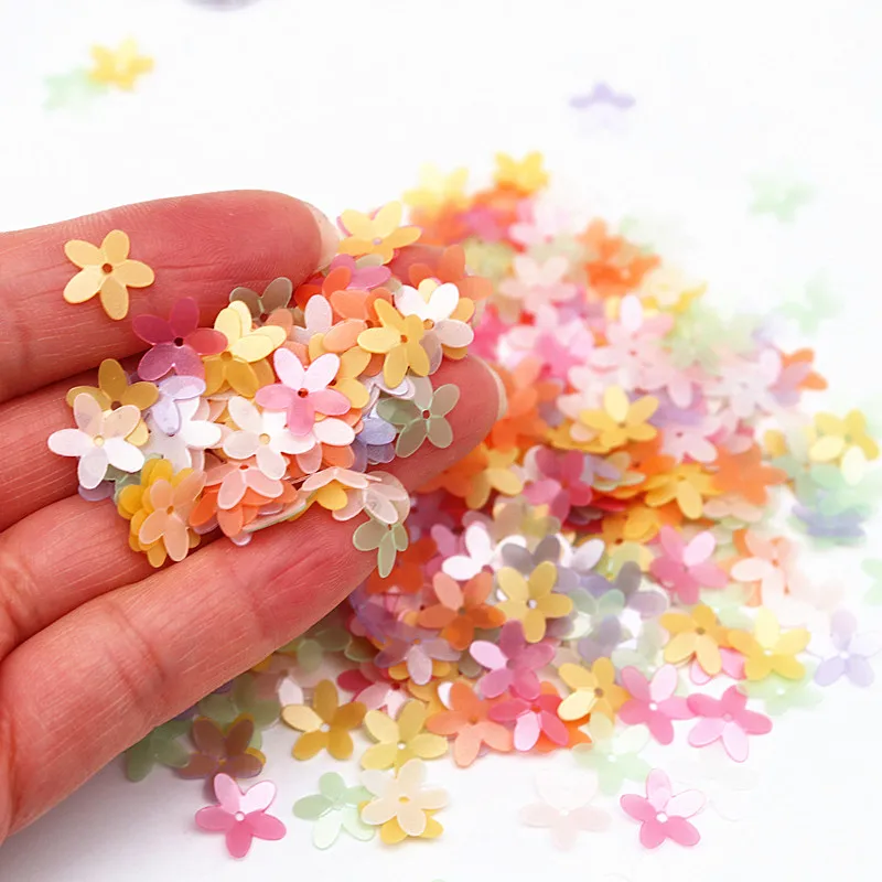 Flower Sequins Matte Lentejuelas 10mm Cup Five Finger Sequin Loose Paillettes Sewing Wedding Craft Women Garments Accessory