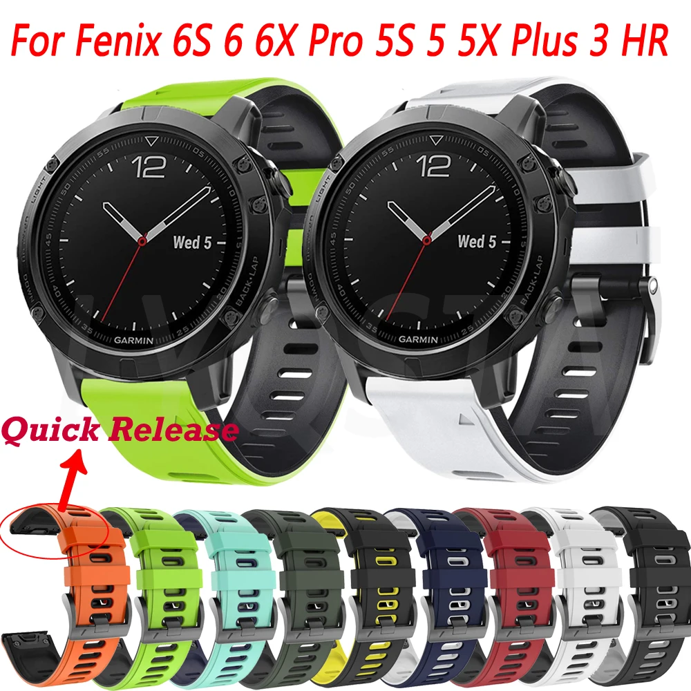26 22 20มม.สำหรับ Garmin Fenix 5 5X 5S Plus 3 HR 6X 6 6S Pro นาฬิกาซิลิโคนกีฬา Easyfit สายคล้องข้อมือ