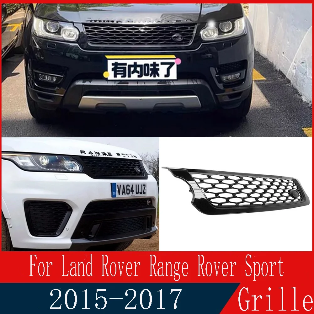 

Car Front Upper Grill LR062238 For Land Rover Range Rover Sport SVR 2015 2016 2017 L494 Gloss Black ABS Racing Grille