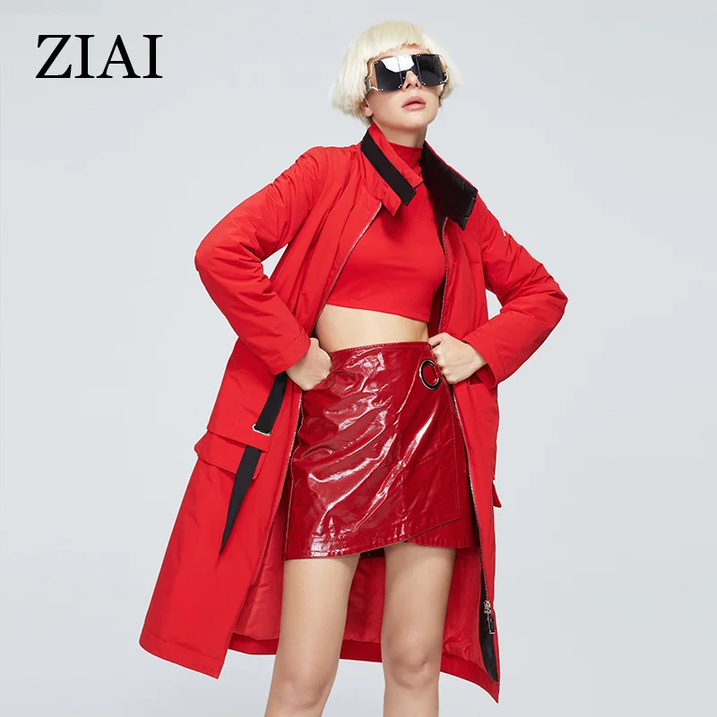 ZIAI 2021New Women\'s spring jacket Thin Cotton trench coat Women  Slim long Parka female windbreaker fashion outwear ZM-8777