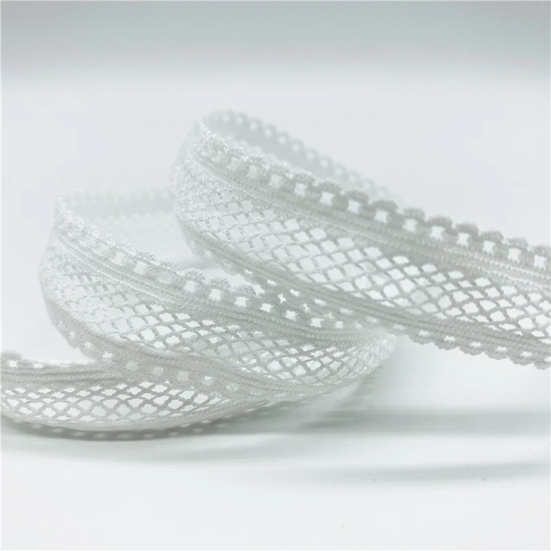 5yards/Lot 15mm Grid Elastic Ribbon Fold Over Spandex Elastic Band For Sewing Lace Trim Waist Band Garment Accessory