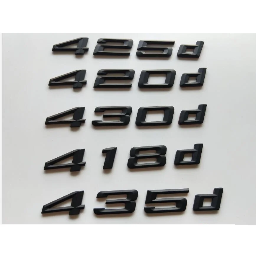 Para BMW serie 4 letras negras 416d 418d 420d 425d 428d 430d 434d 435d 436d 437d 438d 440d 443d 444d 445d 450d emblemas insignias