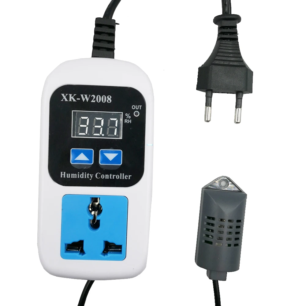 Controlador de umidade digital hygrostato interruptor de controle de umidade tomada de entrada ue plugue higrômetro t 110-220v0% ~ 99% hr