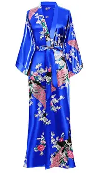Bata larga kimono de rayón para dormir para mujer, ropa de lencería femenina, para novia y dama de honor, con bolsillo, estilo albornoz y vestido de noche, sexy, tallas grandes S-XXXL