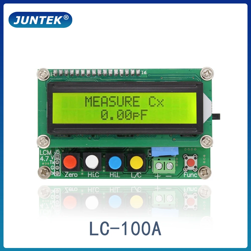 JUNTEK LC-100A Digital LCD Capacitance  Inductance Meter  LC Meter 1pF-100mF 1uH-100H