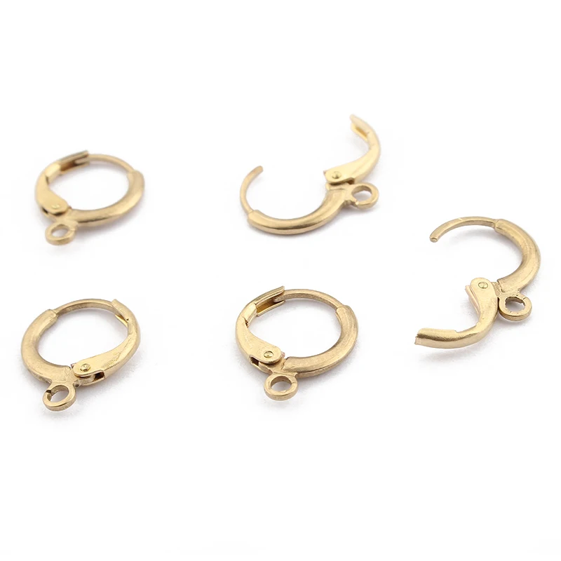 40pcs Raw Brass Earwire Earrings Fitting Open Looped French Earring Hook For Diy Women Earring Jewelry Making Accessories