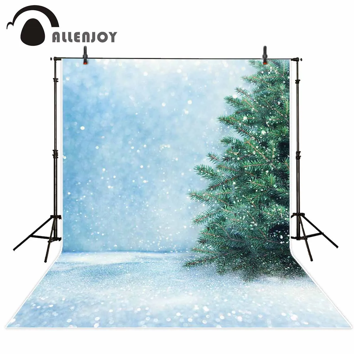 Allenjoy photophone backgrounds Christmas winter wonderland tree bokeh glitter snow child backdrop photographic studio photocall