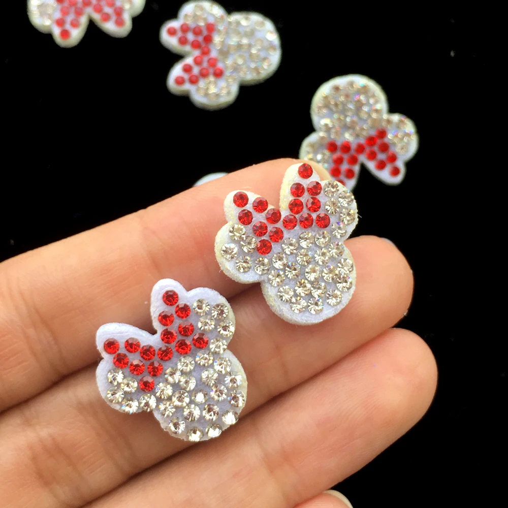 30Pcs 18MM Pink Padded Flower Crystal Rhinestone Applique for DIY Clothes Shoes Hat Sewing Patches Headwear Decor Accessories