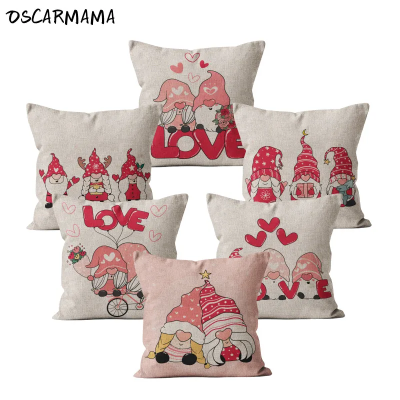 Lovly Cute Pinky Girl Room Decoration Pillow Case First Love Cushion Cover Valentine Gift Pillowcase Set Santa Claus Home Decor