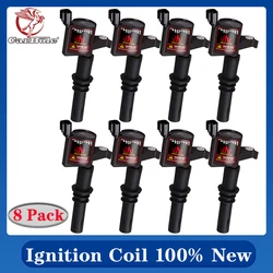 CARBOLE 8 PACKS IGNITION COIL For FORD F-150 F-250 F-550 4.6L 5.4L V8 TRITON 2004 2005 2006 2007 2008 BLACK IGNITION COIL