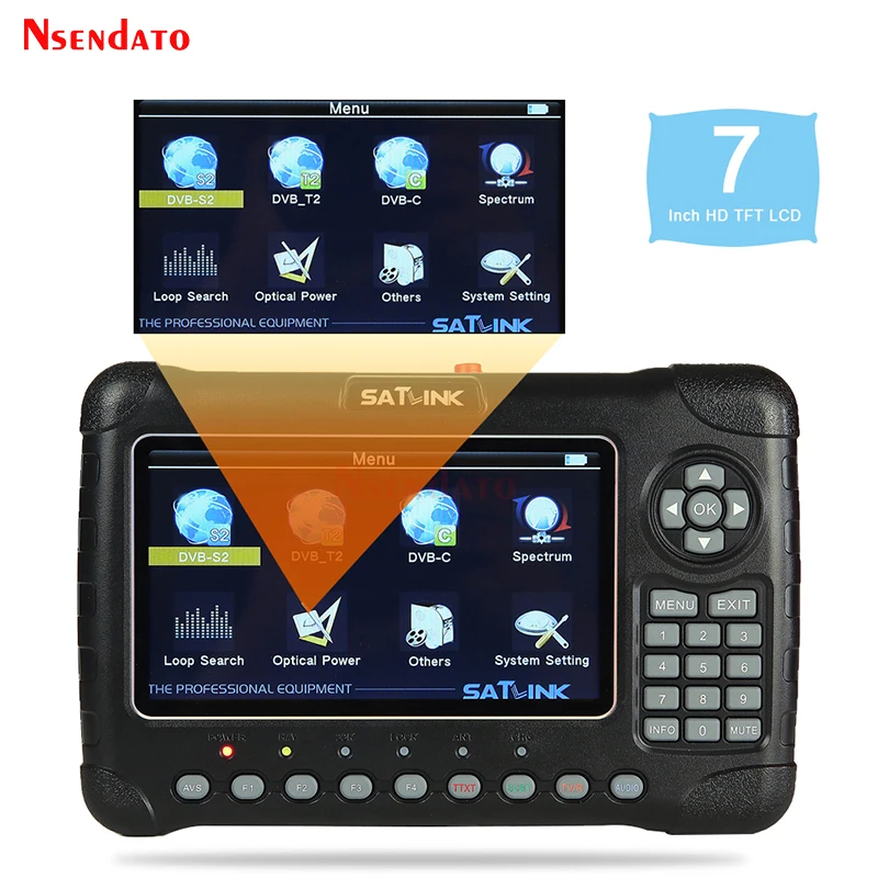 Satlink WS-6980 DVB-S2/T2/C COMBO Satellite signal SatFinder Meter 7