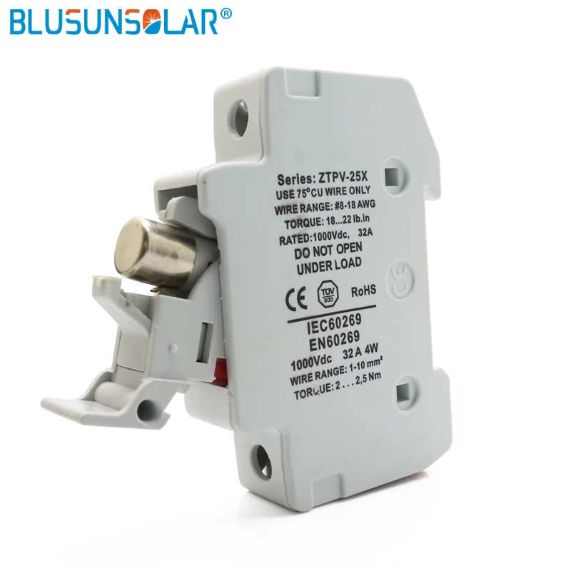 Fress Verschiffen Kosten 1 Set PV Solar Sicherung 1A-32A 1000V DC Schmelzsicherungen 10x38 gPV, mit LED Sicherung Halter Für PV System Schutz