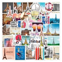 10/30/50PCS Creative Paris Charming Landscape Graffiti Skateboard Laptop Personalized Graffiti Waterproof Sticker Wholesale