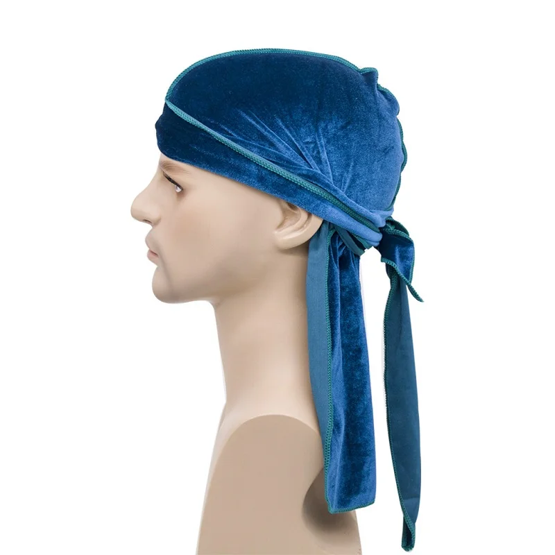 2021 Hot Sale Wholesale Fashion Durag High Quality Muslim Velvet Durag Bandana