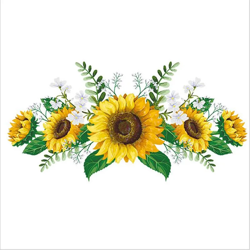 1PCS Removable Sunflower Wall Sticker Kitchen Waterproof Decals Wall Stickers For Kids Room Living Room Bedroom Home Decoration