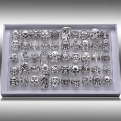 20 Pcs Punk Vintage Skull Rings for Men Wholesale Party Gift