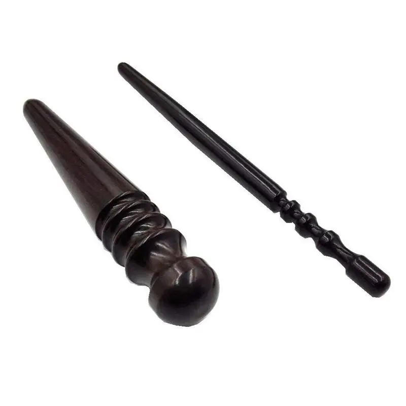 2 Pcs Leathercraft Slicker Round Burnisher , Ebony Wood Leather Burnisher Leather Slicker Tool, Leather polished rods Edge Slick