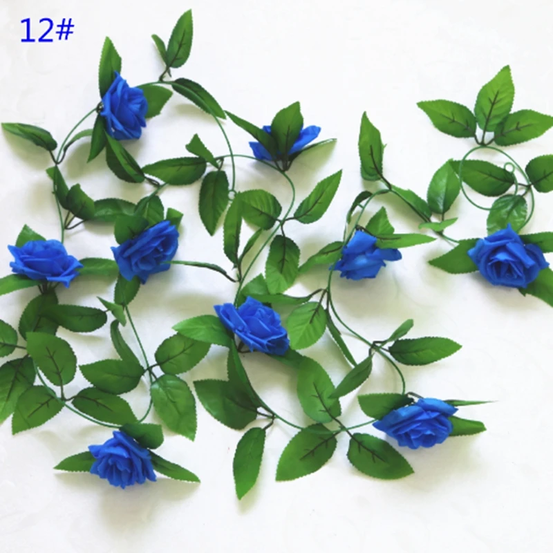 Artificial Rose Flower Vines Wedding Decorations Silk Rose Wisteria Flower Rattan Home Garden DIY Garland Party  FF040101