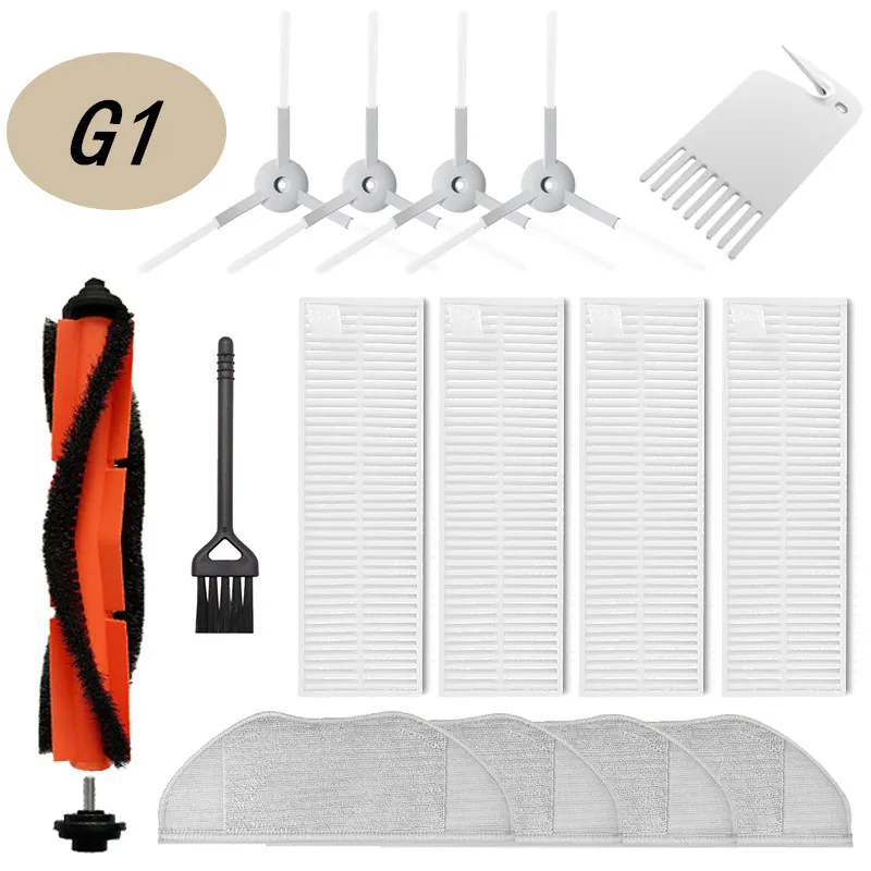 Whole Set Washable Accessories Suitable for Xiaomi SKV4136GL ,Main Side brush + Hepa Filter+Cloth Mop Parts Kits