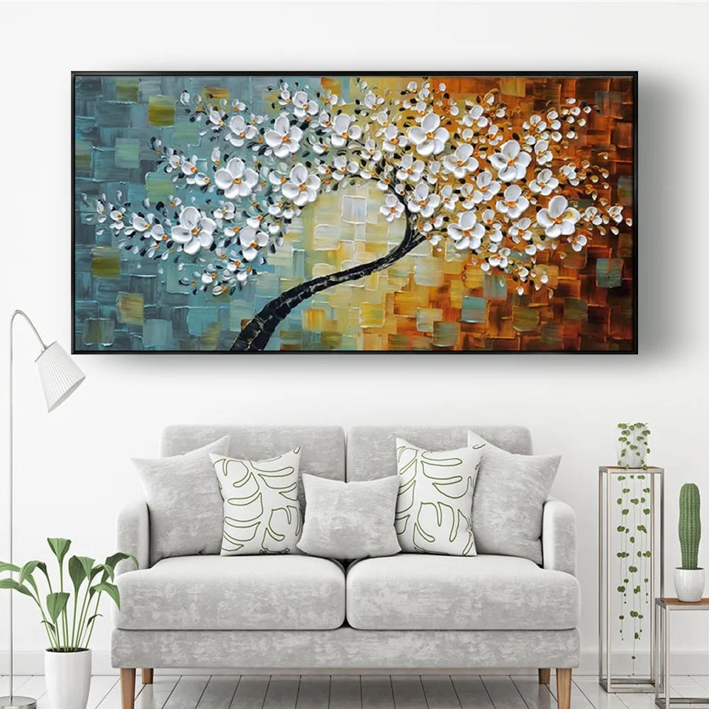 

100% Handmade 3d Texture Knife Poster Abstract Flower Oil Paintings On Canvas Art Wall Pictures Decor Living Room Home Trim