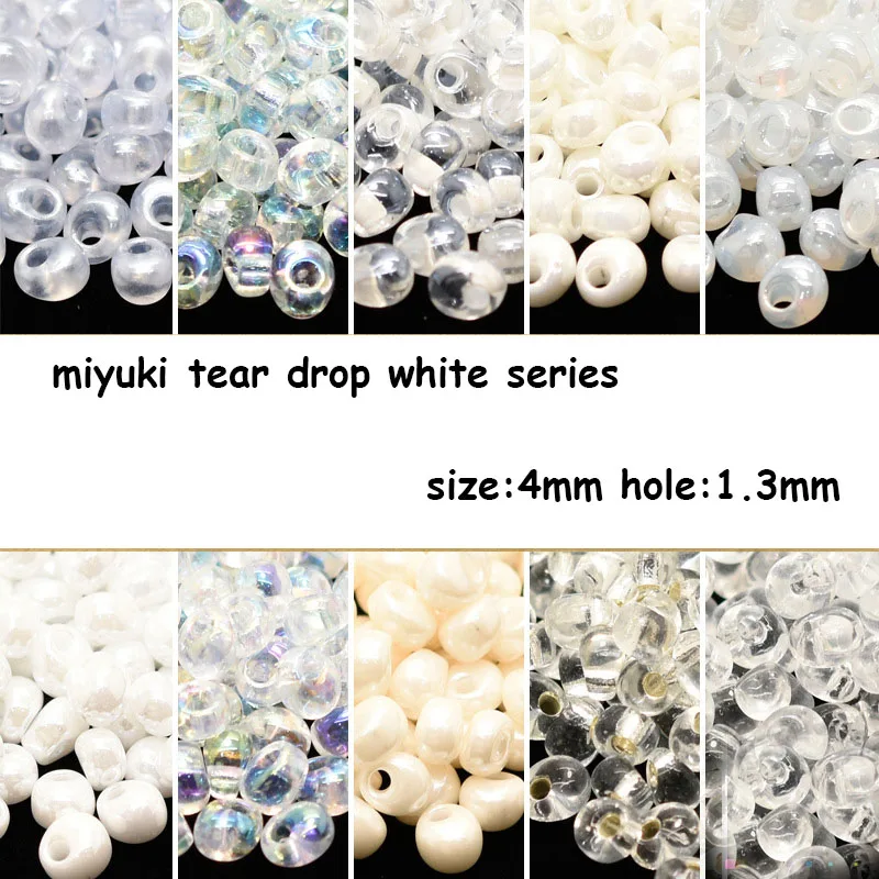 Miyuki Imported from Japan Tear Drop Beads 4mm 11 Colors White Handmade DIY Loose Beads 5G