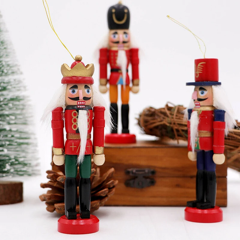 

Cute Wooden Nutcracker Solider Figures Model Puppet Doll Toy Home Decor Christmas Decoration Pendants Ornaments 6pcs/set