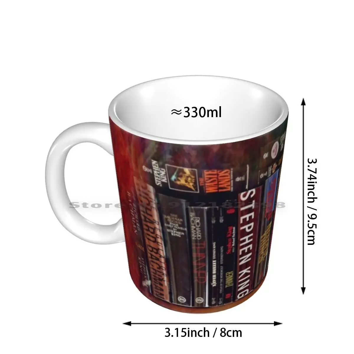 Stephen King Books On Shelves Ceramic Mugs Coffee Cups Milk Tea Mug Stephen King King Of Horror Horror Genre Horror Books