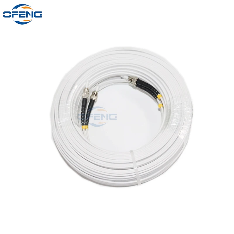 

30M 4 Steel 2 core Indoor Outdoor Fiber Optic Drop Cable Optical Patch Cord Single Mode Simplex G675A1 SC LC FC ST connecor DIY