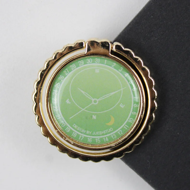 Soporte de anillo para teléfono móvil con patrón de reloj de Metal, soporte magnético para coche, tableta, Stent, patrón de reloj, soporte de teléfono para iphone XS