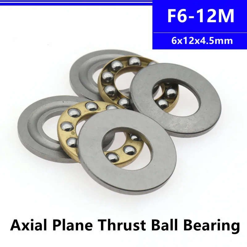 

50Pcs/100Pcs High Precision F6-12M 6x12x4.5mm Miniature Plane Thrust Axial Metal Ball Bearing 6*12*4.5 mm