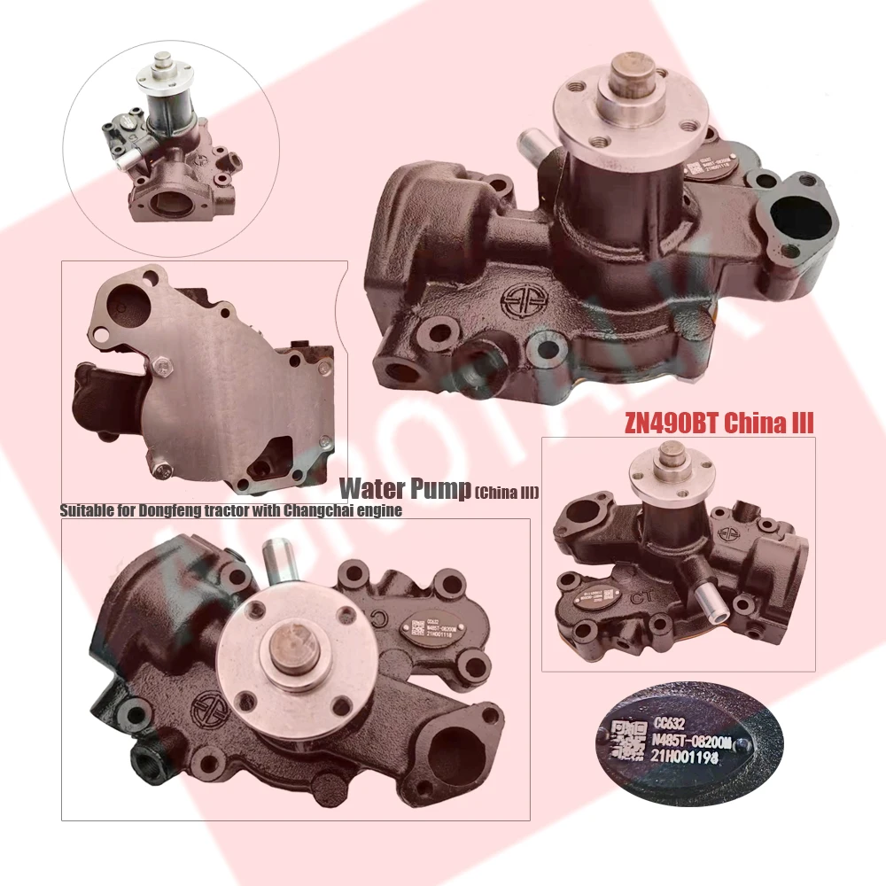 Conjunto de bomba de agua, pieza para Changchai ZN490BT, número de pieza: N485T-08200E / N485T-08200M