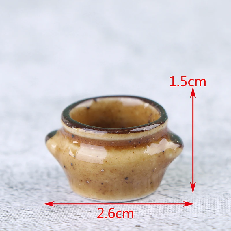 1:12 Dollhouse Ceramics Pot Bowl Tableware Vegetable Bowl Soup Bowl Kitchen Toy Doll House Accessories